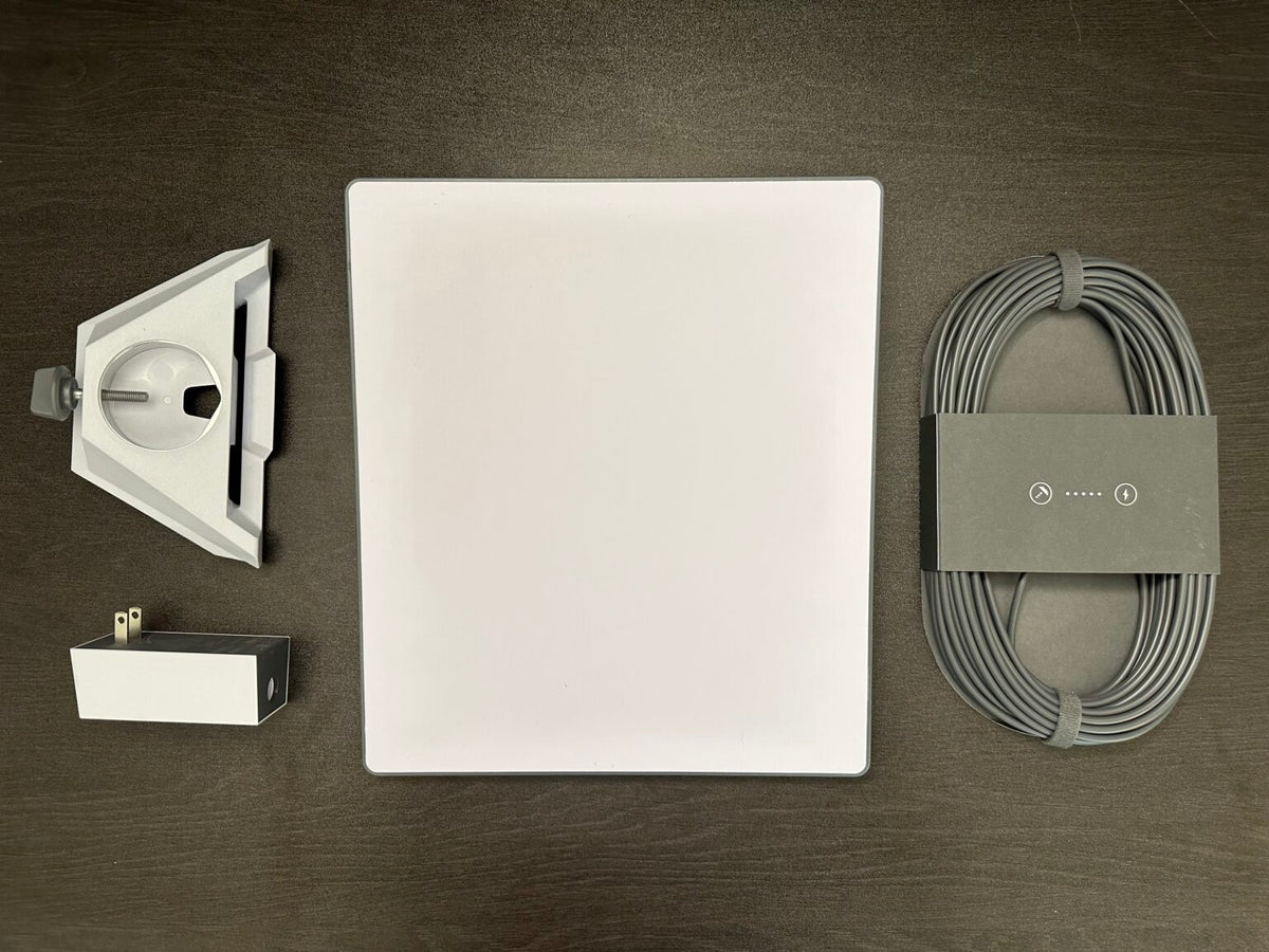 Starlink Mini rental kit set up on a table